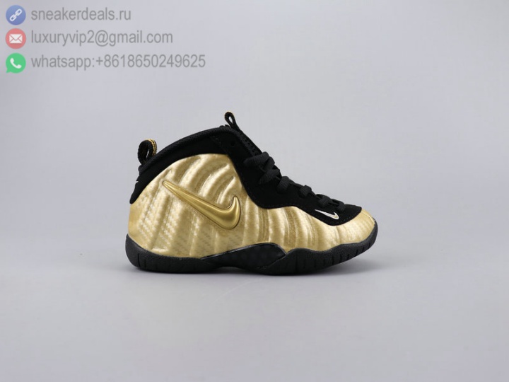 NIKE AIR FOAMPOSITE PRO GOLD KIDS RUNNING SHOES